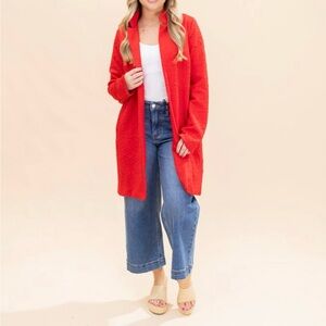New Dear Scarlett Amara Open Front Jacket in Red Size XL
